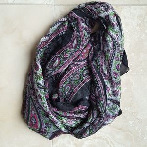 Paisley Scarf W/Bead Trim (Pure Silk)